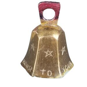 Vintage 1950's SARNA INDIA "FROM OUR HOUSE TO YOUR HOUSE" Brass Bell